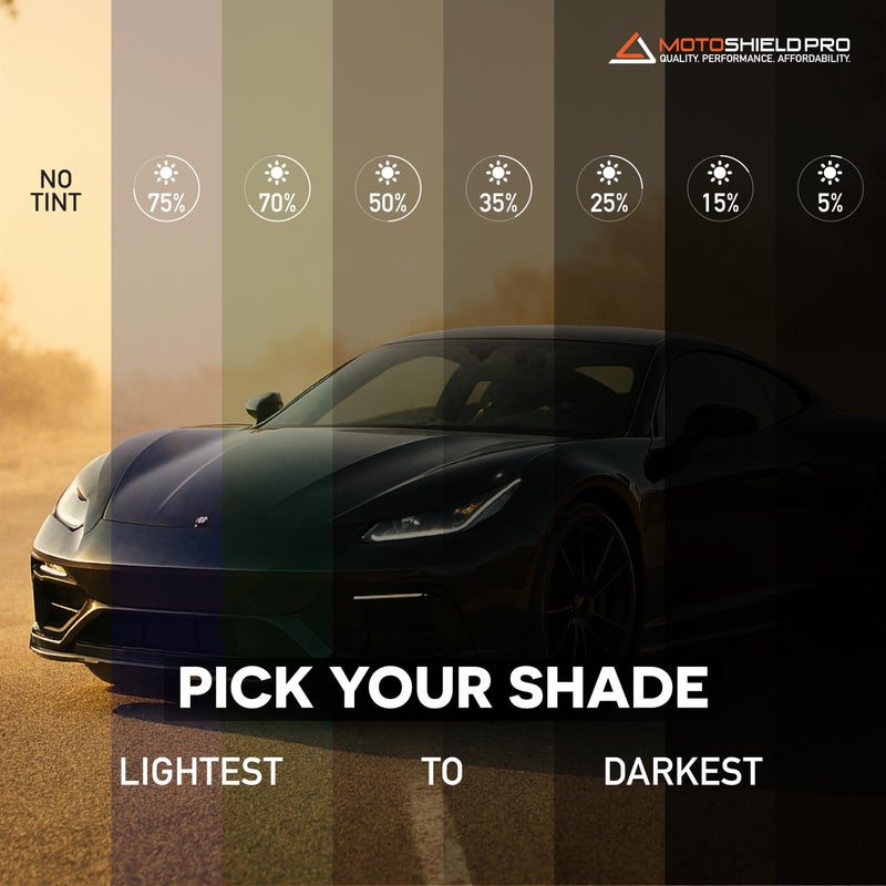 MotoShield Pro 50% VLT Nano Ceramic Window Tint for Car 24â€ in x 10â€™ ft 2PLY Roll High Heat Rejection & Glare Reduction Auto Tint Privacy Film, Rejects up to 99% IRR, 99% UV Blocking, Easy DIY Shrink - Image 3